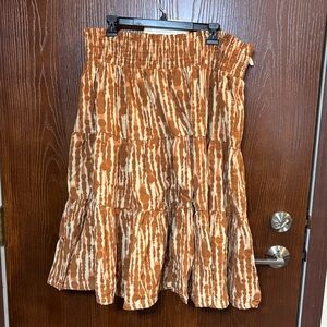 Kate Quinn Brown & cream Women's Skirt XL EUC organic cotton